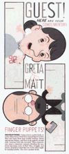 Greta and Matt McClintock Wedding Finger Puppets